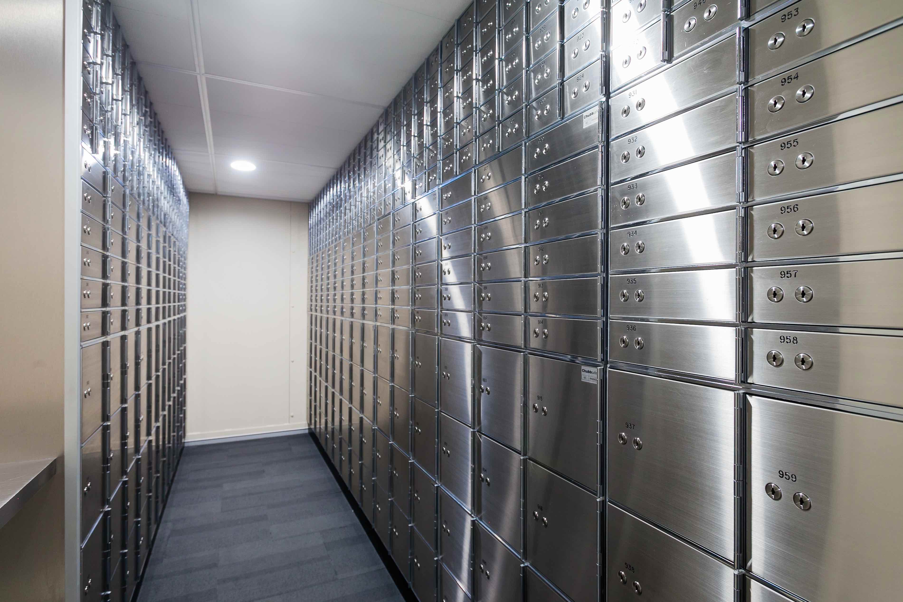 safety deposit boxes